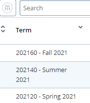 Shows location of term