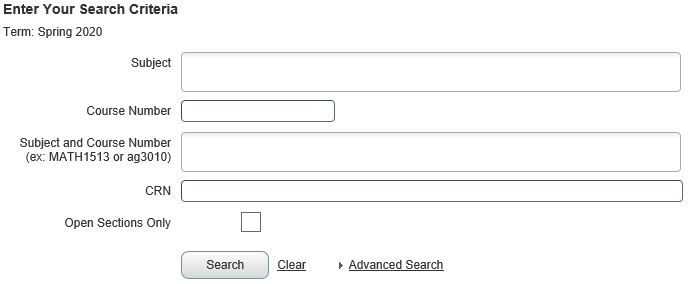 Graphic showing how to search for class schedules in Banner.