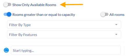 Shows screen for double-booking rooms.