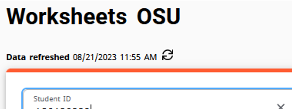 Audit Data Refresh Screenshot