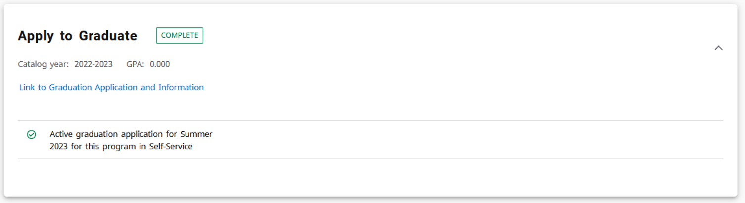 Graduation Application Screenshot (Complete)