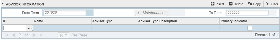 Graphic showing advisor information screen.