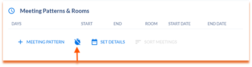 Shows where to select custom meeting patterns.