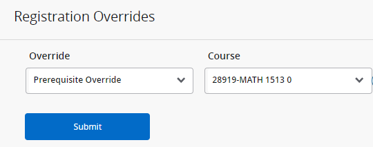 Shows registration overrides
