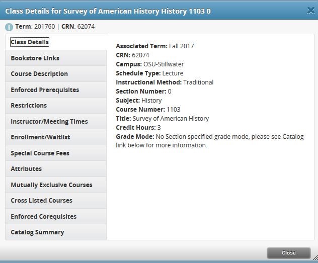 Graphic in Banner showing view of class details.