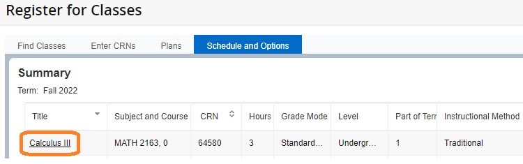 Graphic showing how to access from Registration.