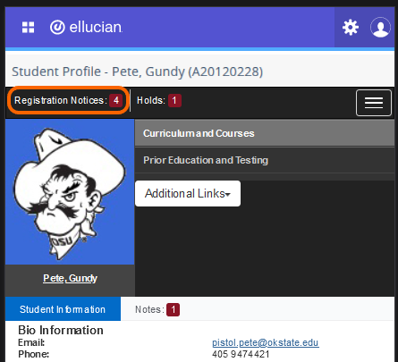 Graphic showing mobile version of Registration Notices.