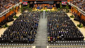 Commencement ceremony wide angle