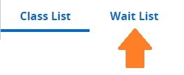 Graphic showing location of Wait List tab in Self-Service.